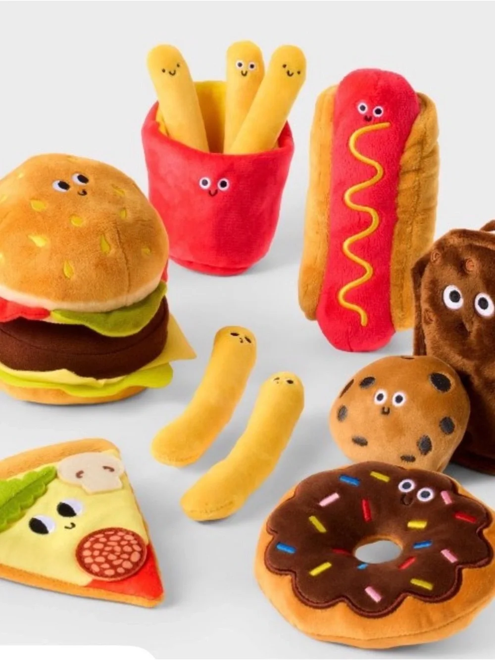 NEW Gigglescape Snack Plush Food Play Set with Mesh Storage Bag - 8-Pieces